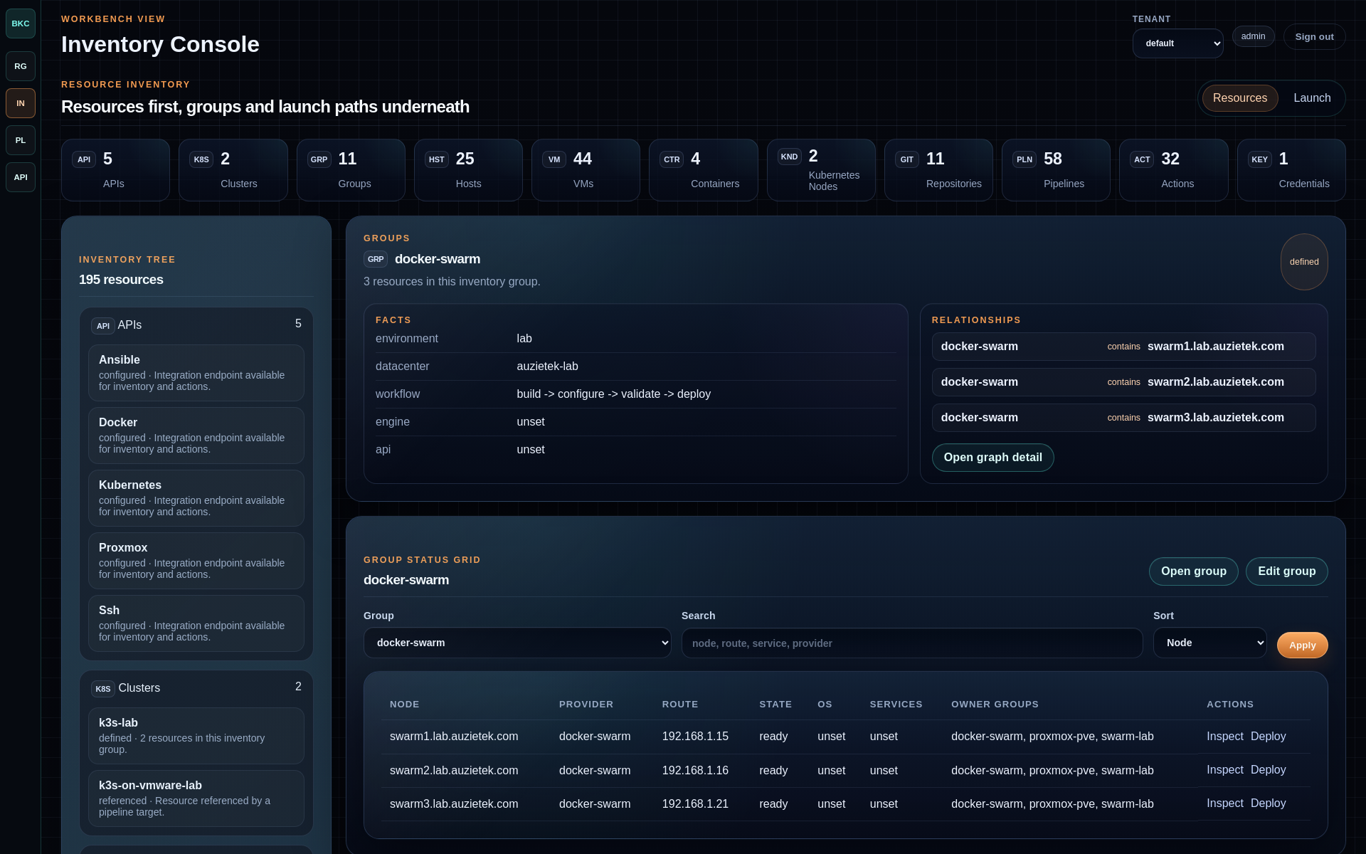 BlackKnightController inventory console